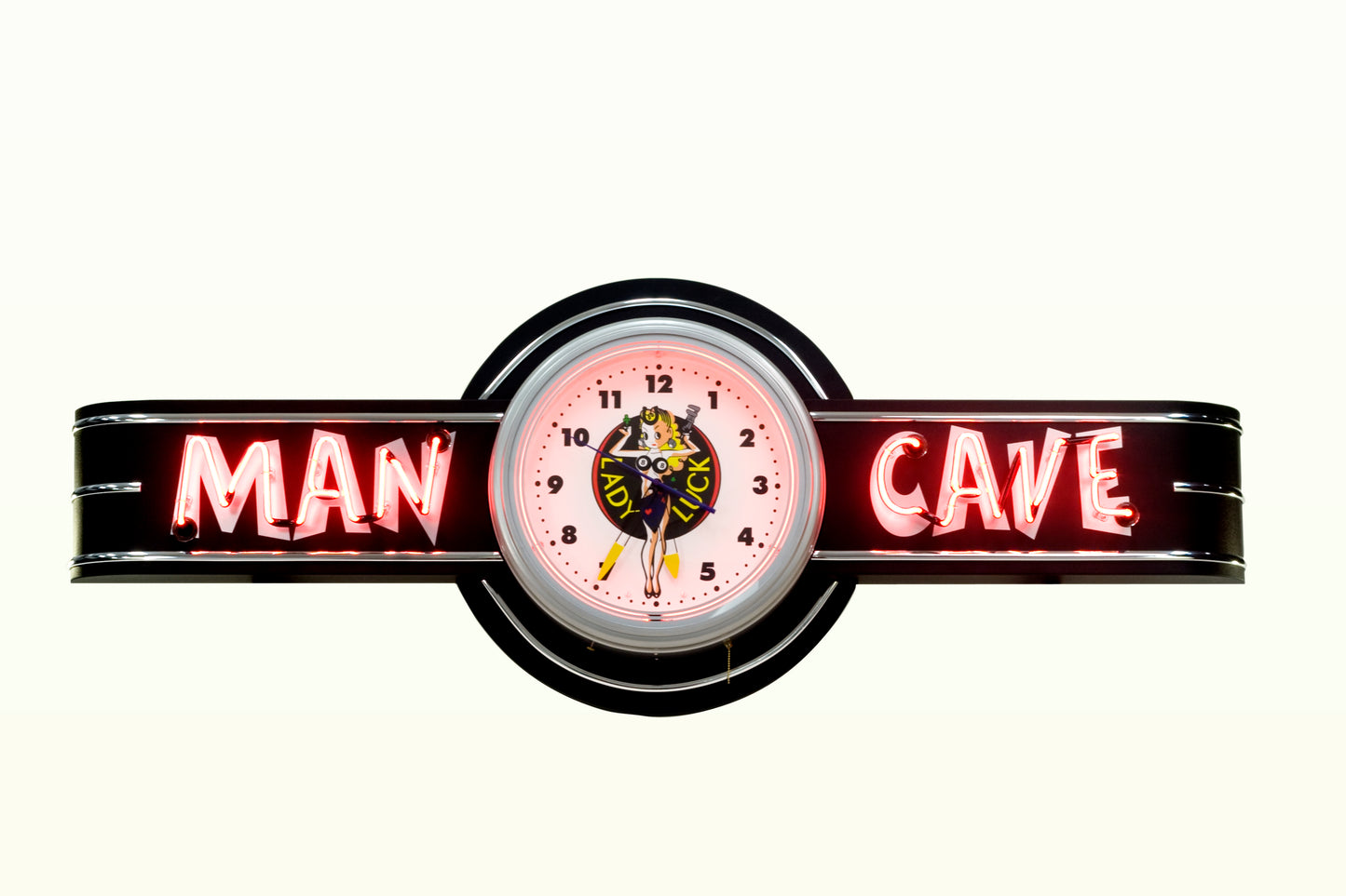 MAN CAVE Neon Clock Sign