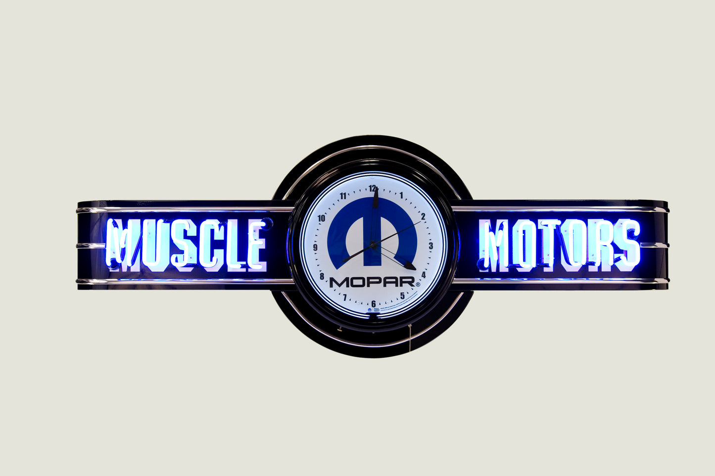 MUSCLE MOTORS Mopar Neon Clock Sign - Black