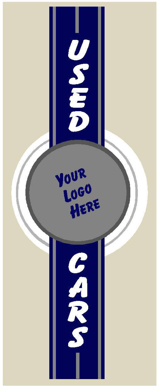 USED CARS Vertical Neon Clock Sign