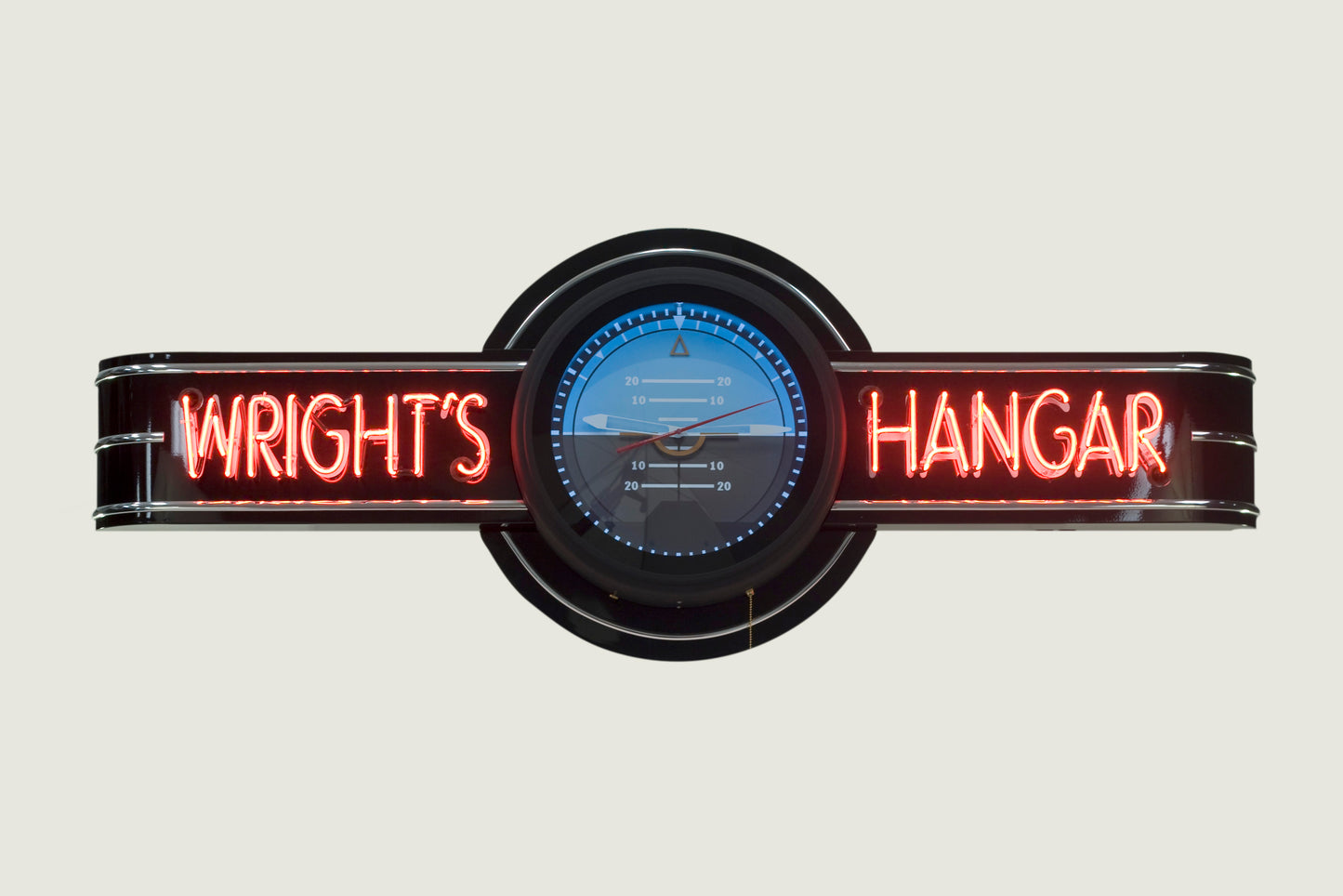 YOUR NAME HANGAR- CUSTOM Attitude Indicator Clock Sign