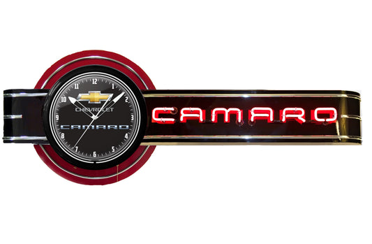 CAMARO Offset Neon Clock Sign