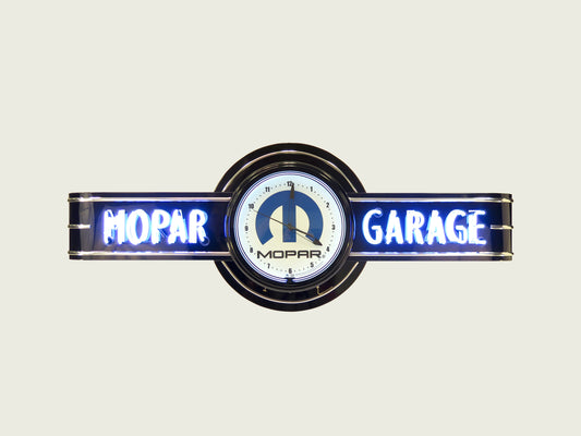 YOUR NAME GARAGE- CUSTOM Mopar Black Neon Clock Sign