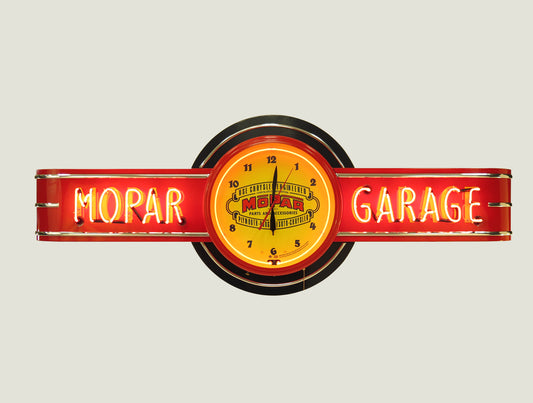 MOPAR GARAGE Neon Clock Sign - Red