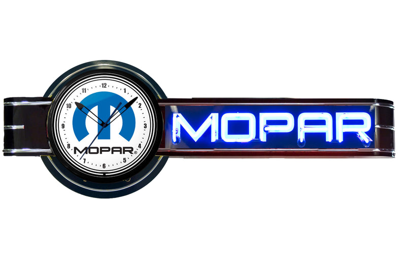 MOPAR Offset Neon Clock Sign - Black — Demo model