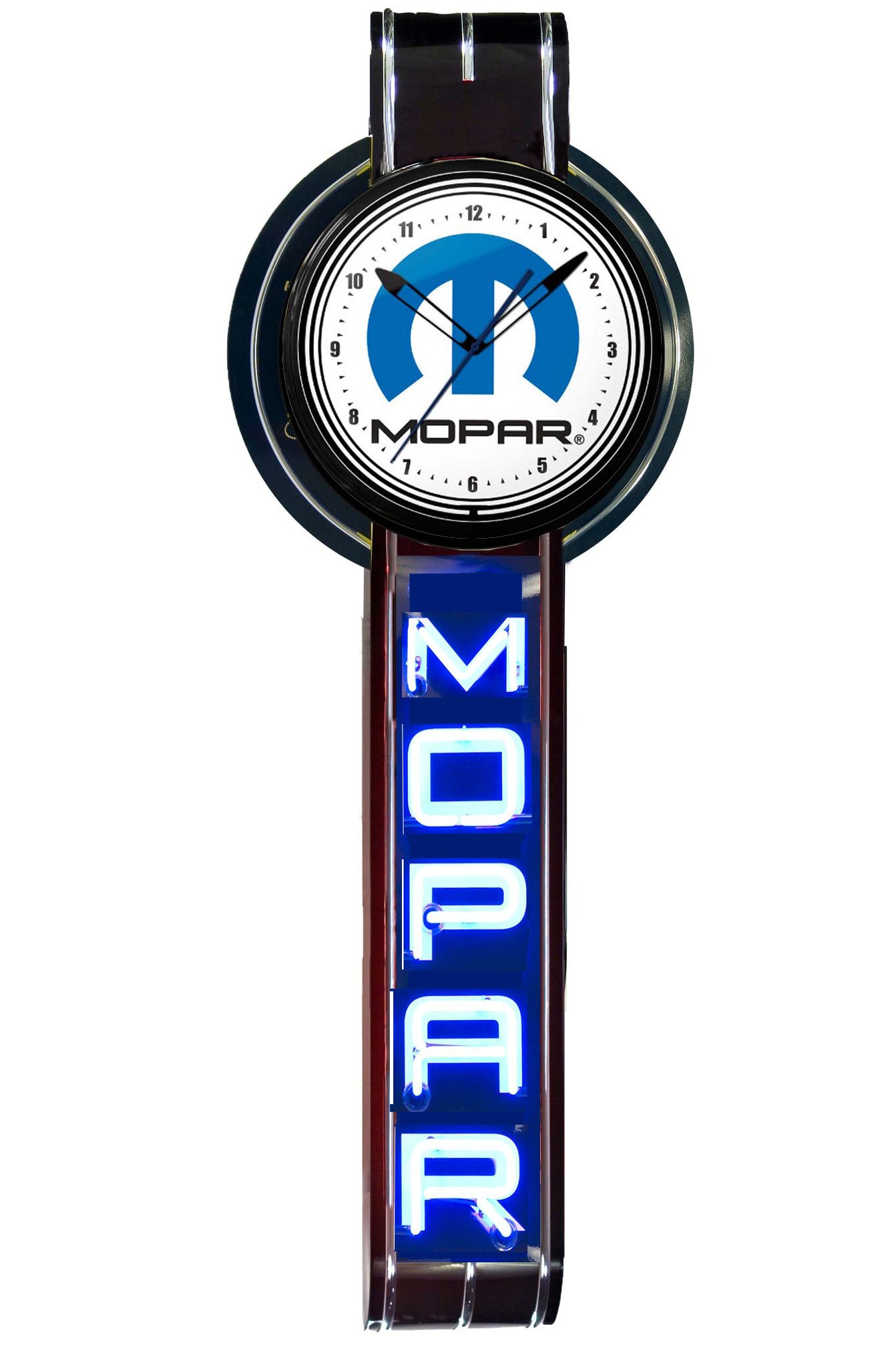 MOPAR Vertical Neon Clock Sign - Black