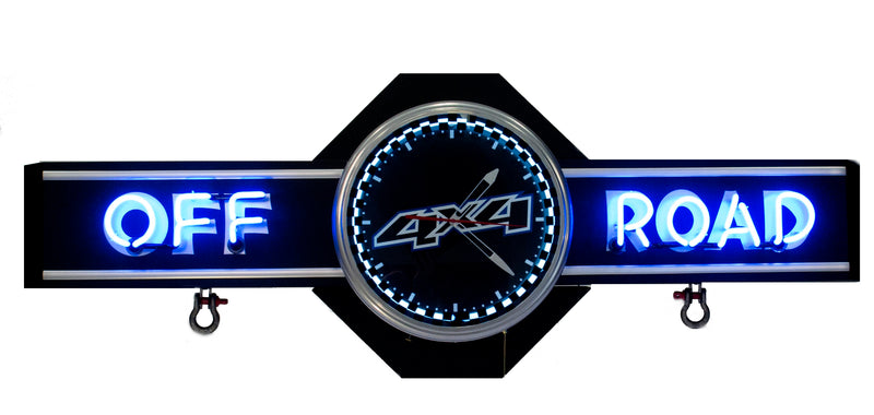 OFF ROAD 4x4 Neon Clock Sign — Demo model