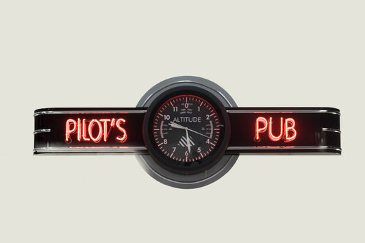 PILOT'S PUB Altimeter Clock Sign