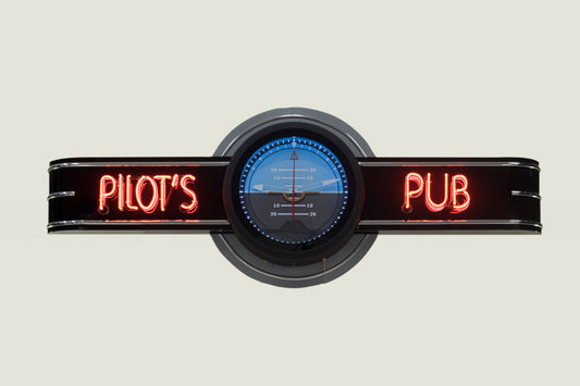 PILOT'S PUB Custom Clock Sign