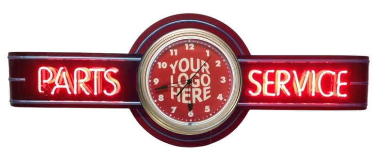 PARTS SERVICE Neon Clock Sign