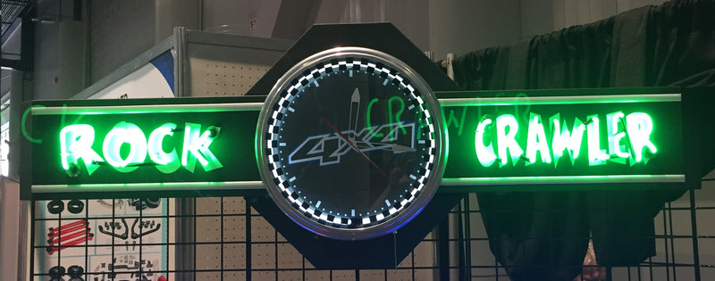 ROCK CRAWLER 4x4 Neon Clock Sign — Demo model
