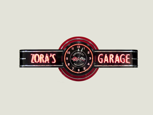 YOUR NAME GARAGE - CUSTOM Corvette Neon Clock Sign